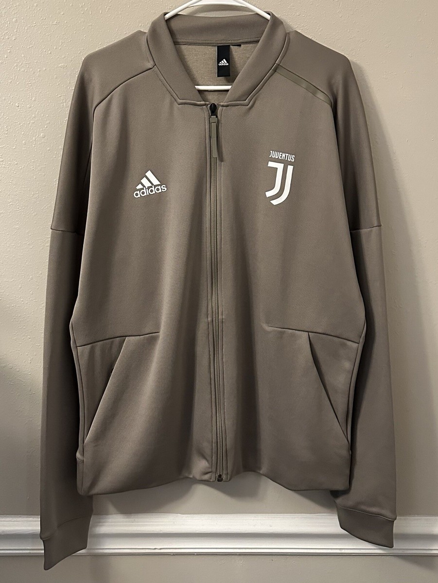 ウォームジップフーディ Adidas Juventus Soccer Futbol Full Zip Track Jacket Men's L/XL