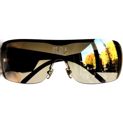 Sonnenbrille VERSACE 2091-B oval squared mask sunglasses vintage rhinestones