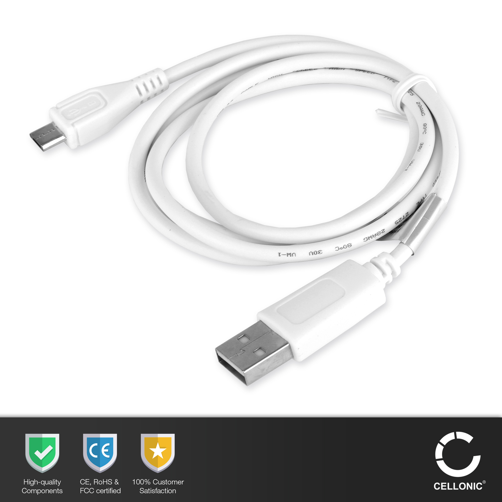 Vhbw USB Auf Micro USB Kabel, 1m, Weiß – Passend Für Sony Cyber-Shot DSC-RX100M2, M3, M4 Kameras