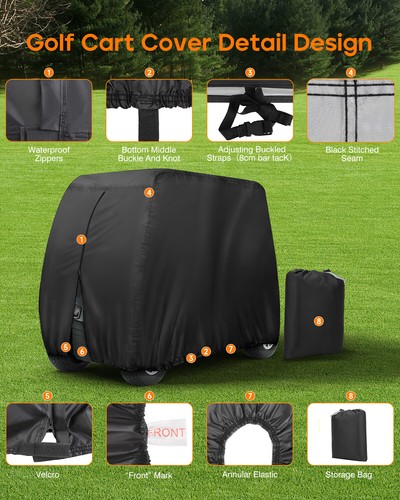 Waterproof Golf Cart Cover 4 Passenger for EZ GO Club Car Yamaha Golf Carts - 第 5/11 張圖片