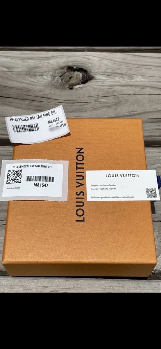 Louis Vuitton Orange Taurillon Leather Slender Wallet M81547