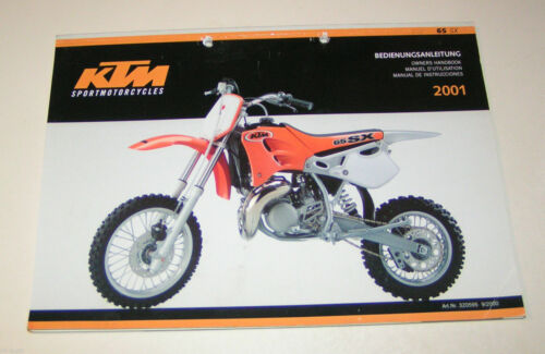 Istruzioni D'Uso / Proprietario´S Manuale KTM 65 SX Modello Dell'Anno 2001