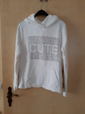 Mädchen Hoodie, Key Largo, Gr. S/M, weiß, m. Glitzerbild CUTE