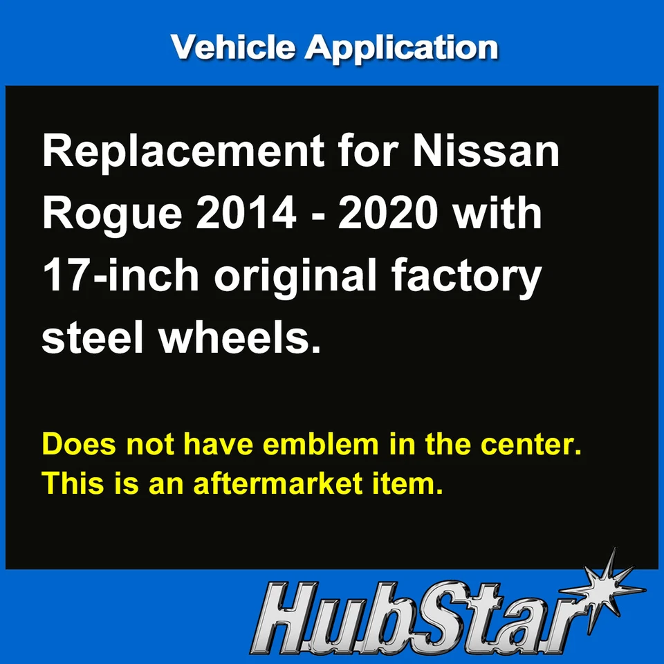 NEW Hubcap Set for Nissan Rogue 2014-2020 - Premium Replica 17-inch Silver 53094 - Image 4 of 4