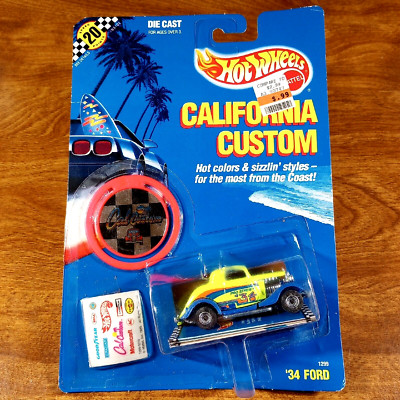 Hot Wheels Vintage California Custom '34 Ford Real Riders Yellow