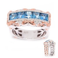 Cavill Ring Aquamarin 1,37Ct Rhodiniert 925 Silber Blau Damen Schmuck