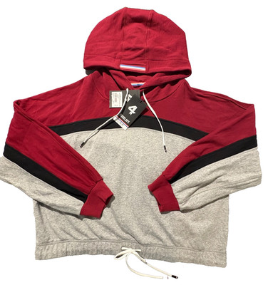 NWT! Fourlaps Women s XL Rush Pullover Hoodie Sweatshirt Red/Gray/Black Athletic