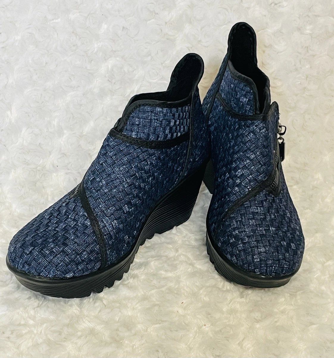 Botas Gruesas De Punta Redonda Para Mujer, Botines A La Moda, Color Negro Y Marrón