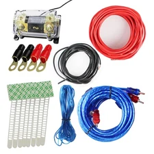 8 Gauge Copper Car Audio Amp Kit Stereo Amplifier Install Power Wiring RCA Cable