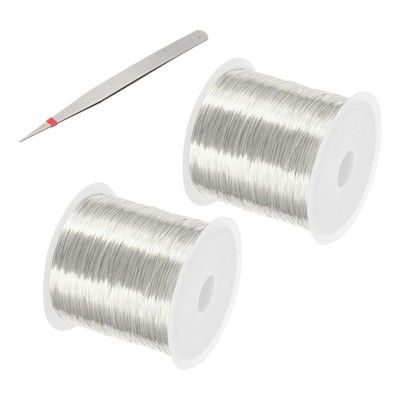 28 Guage/ 0.3 mm 328 Feet Jewelry Craft Wire,  2 Pcs Copper Beading Wire, Silver