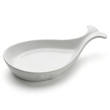 White Ceramic Whale Spoon Rest for Kitchen Counter medium,