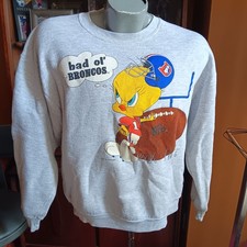 Warner Bros Tweety Bird Vintage Sweatshirt Broncos NFL Football 1993 Denver