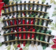 New Bright Holiday Express 3 CURVE TRACKS 380 Series train track Excellent Cond.