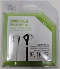 Delton Sonic Boom Earbuds w/ Mic 3.5mm Jack Flat Cable
