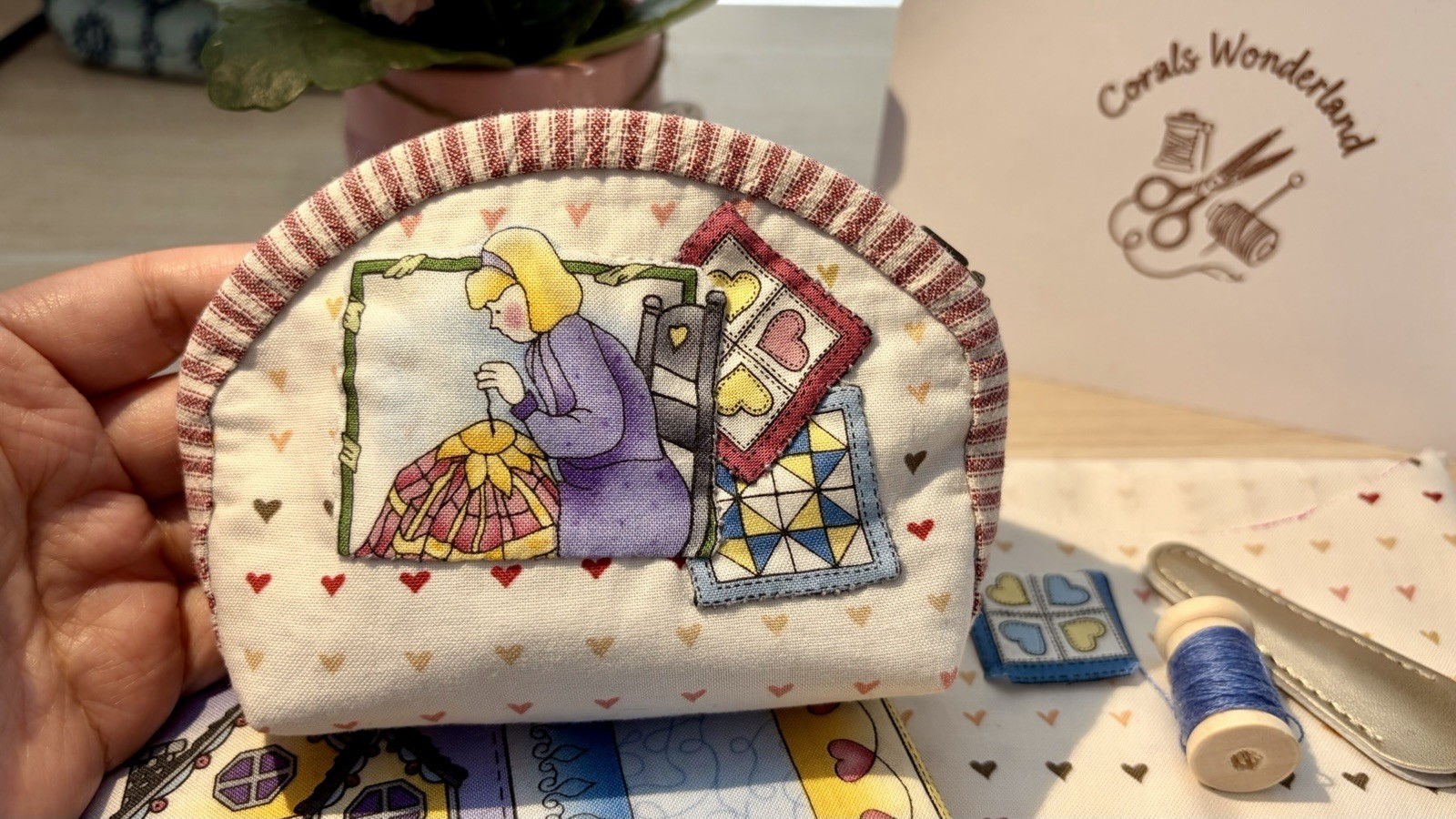 Handmade Patchwork Seashell Coin Purse - image 1