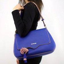 Love Moschino Umhängetasche blau mit Pon Pon rosa