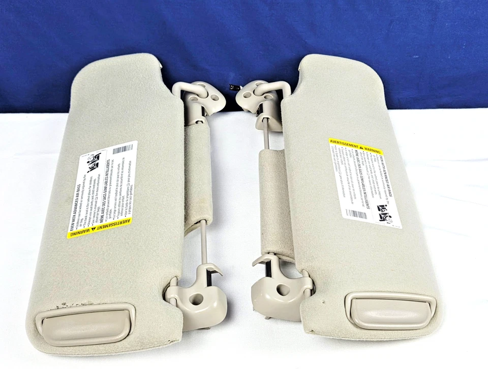 2000 - 2006 Chevy Suburban Tahoe Yukon Sun Visor Set Pair Tan / Creme - Image 3 of 4