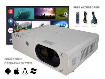 Flexible 3LCD Projector for Church, Events, Meetings 3500 Lumens Eco Mode w/Kit