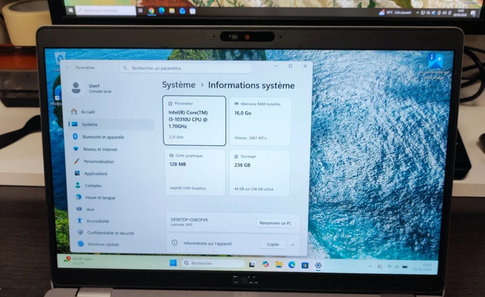 Dell Latitude 5410 · i5-10310U · 16GB · 250GB, photo 3 sur 5