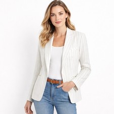 Adrienne Vittadini Small Linen Blend Blazer J...
