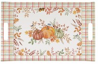 Serviertablett Harvest Herbst Mit Griffen 47X31Cm Weiß Orange Easy Life