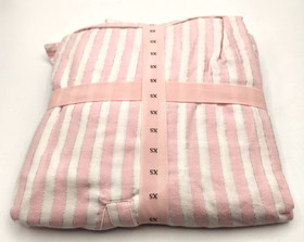Victoria's Secret Iconic Long Pajama Set Cream/Pink Size XS Light Fleece
