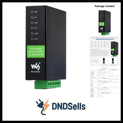 2-Ch RS485 To POE Ethernet Serial Server, 2-Channel RS485 Independent Operati...