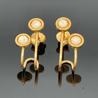 OHRSTECKER AUS 925/ SILBER VEROLDET MIT KRISTALLOPAL IMITAT SCHMUCKJAGD