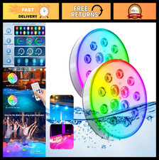 Rechargeable Submersible LED Pool Lights with Remote - IP68 Waterproof, 16 Color