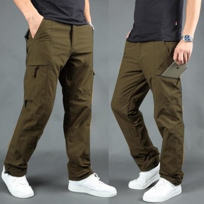 Mens NEW Fleece Lined Cargo Pants Winter Warm 6 Pockets Sizes 28