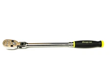 Snap On Tools NEW SHF80AHV Hi-Viz Yellow 1/2" Drive Flex Head Soft Grip Ratchet