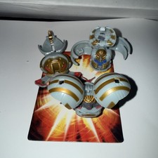 Bakugan Battle Brawlers Lot of 3 Haos White Figures + Card Team Set