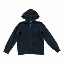 Polo Ralph Lauren Full Zip Jacket Hoodie Youth Size 6 Black Gray Pony