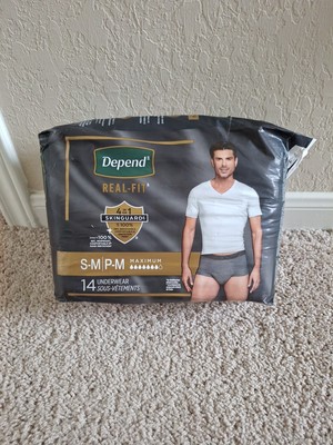 Depend Real Fit Maximum Absorbency Underwear Men 14 count S/M Skin Gaurd  