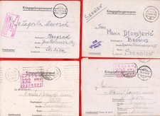 FRANCHIGIA -PRIGIONIERO SERBIA IN LAGER STALAG GERMANIA -LOTTO DI 7 Pz