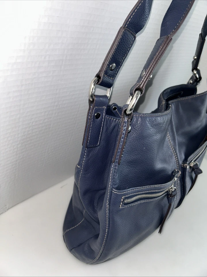 Bolso de Mano/Hombro TIGNANELO Cuero Genuino Color Azul Foto 4 de 4