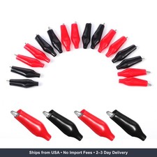 20 PCS Insulated Alligator Clips, Red and Black Alligator Clips Electrical Batte
