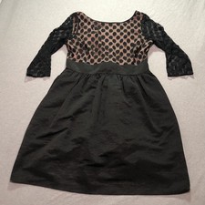 Eliza J Dress Women's 14 Mesh Polka Dot Dark Feminine Chic Occasion Indie Black