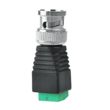 BNC Male Connector to 2 Screw Terminal Solderless Adapter for CCTV Surveillance