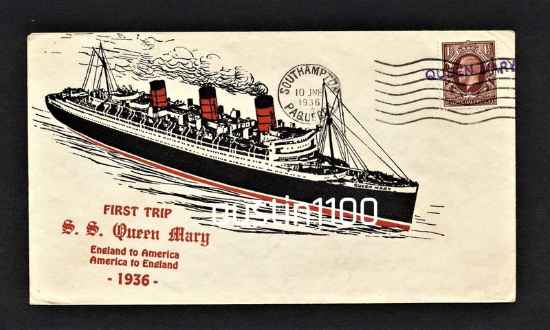 Excellent 'Paquebot' Posted On Board 'Queen Mary' Ilustrated Cover