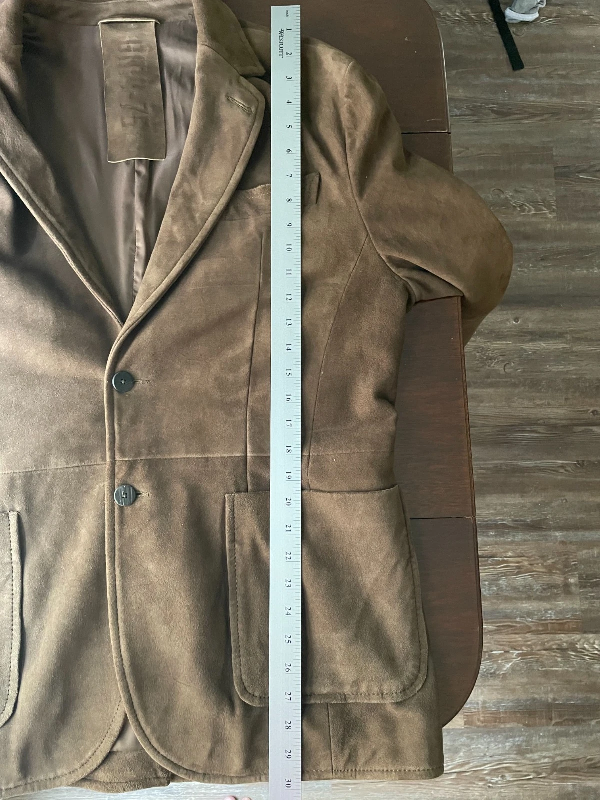 Gimo’s GMS-75 Brown Suede Leather Blazer Jacket Italy Fit See Measurements - product detail image 15