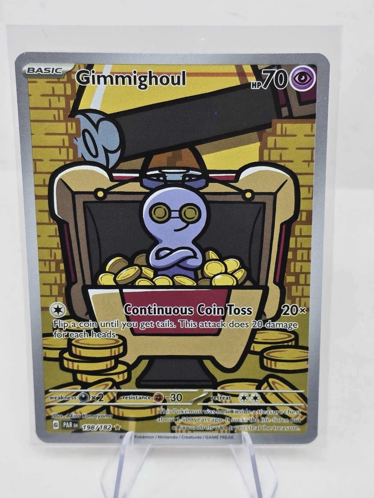 Pokémon TCG Gimmighoul 198/182 SV04: Paradox Rift Illustration Rare Full Art