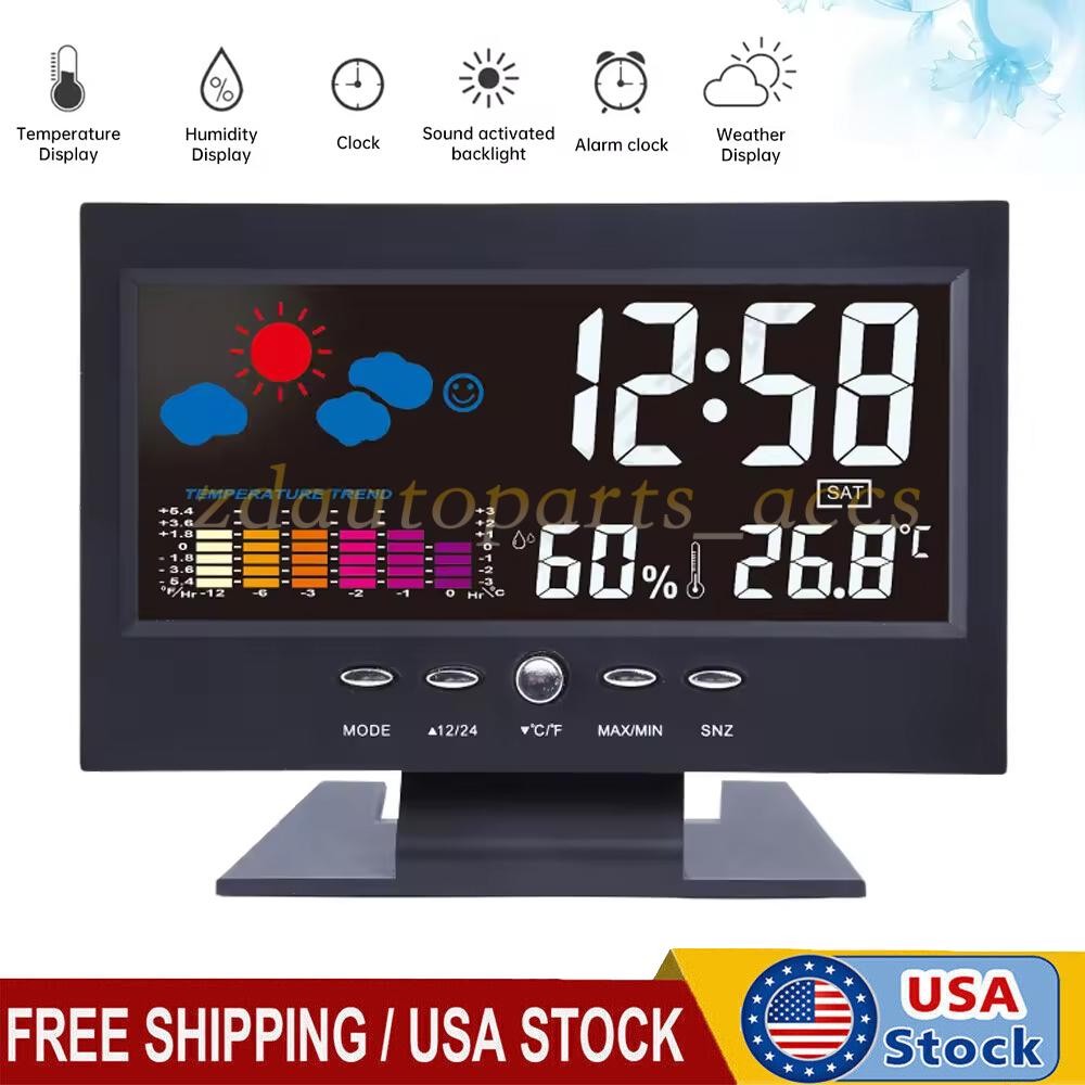Buy LED Digital Alarm Clock Snooze Calendar Thermometer Hygrometer Weather Display – Best Price & Deal Buy LED Digital Alarm Clock Snooze Calendar Thermometer Hygrometer Weather Display – Best Price & Deal