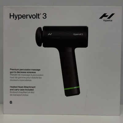 Hyperice Hypervolt 3 Percussion Massage Gun Heated Head Carry Case New Open Box