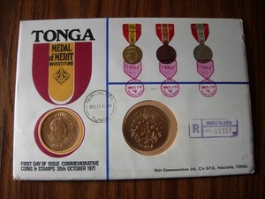 Tonga 1st Day Issue Oct 30 1971 U.S. Bicentennial Comm w/2 ~ 1968 1 & 2 Pa'anga!