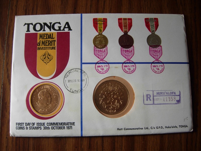 Tonga 1st Day Issue Oct 30 1971 U.S. Bicentennial Comm w/2 ~ 1968 1 & 2 Pa'anga!