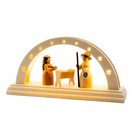 Candle Arches Small With Holy Family Natural LED Illuminated Bxhxt 9 3/8x4
