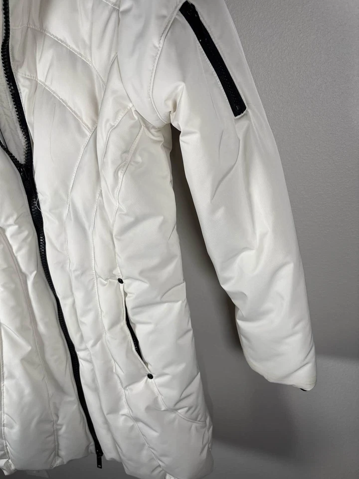 Monroe & Main Women's White Quilted Puffer Jacket Coat Full Zip S W/out hood - Image 4 of 4