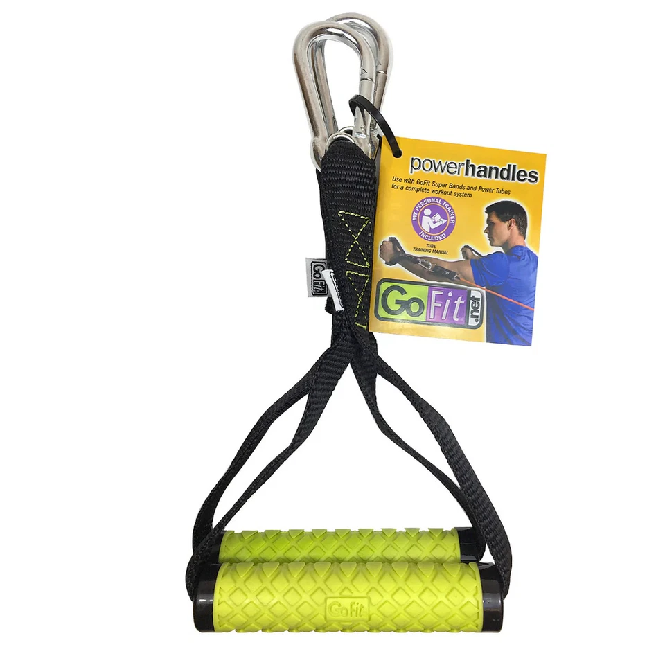 GoFit Pro Power Handles for Band Workouts (Green/Yellow ) - Image 4 of 4