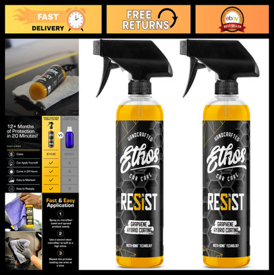 Graphene Ceramic Coating Spray - UV Protection, 2-in-1 Hybrid Formula, 16oz (2 P